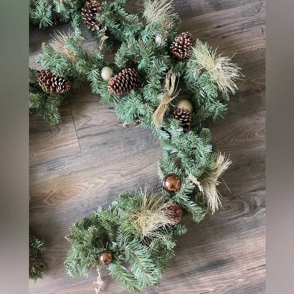 Pier 1 Gold and Brown Ornament Unlit Garlands